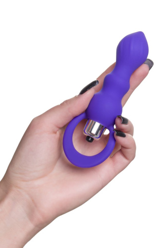 Фиолетовая анальная вибровтулка Curvy - 14 см. фото 6