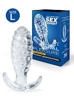 Прозрачная анальная пробка с шишечками - 10 см.