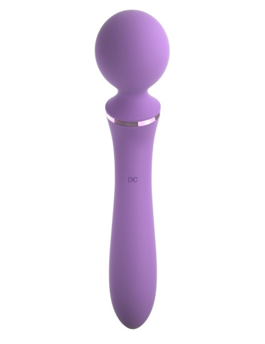 Фиолетовый двусторонний вибростимулятор Duo Wand Massage-Her - 19,6 см. фото 3