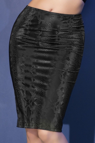 Юбка-карандаш из эластичной ткани со змеиным принтом фото 3