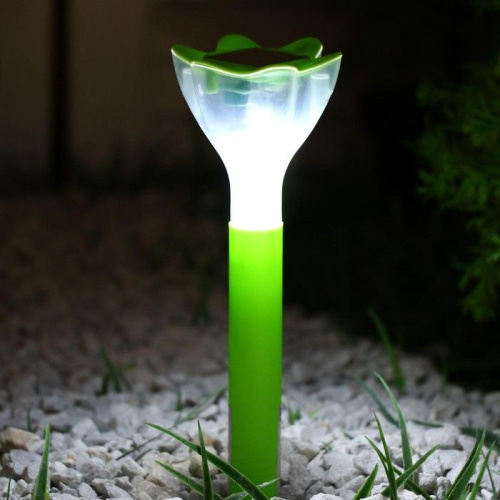 Садовый светильник на солнечной батарее «Цветок зелёный» фото 3