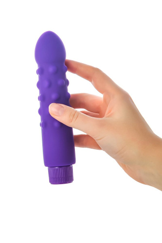 Фиолетовый вибратор с шишечками - 17 см. фото 8