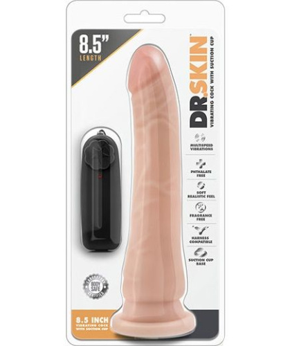 Телесный вибратор 8.5 Inch Vibrating Realistic Cock With Suction Cup - 21,6 см. фото 2