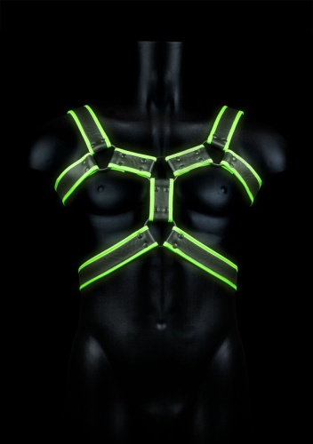 Стильная портупея Body Harness с неоновым эффектом - размер S-M фото 2