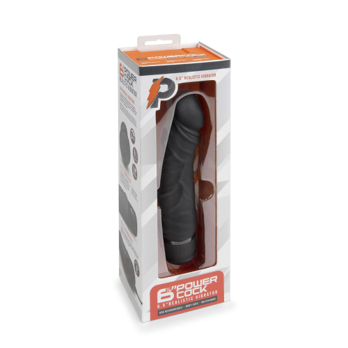 Черный вибратор-реалистик 6.5  Girthy Realistic Vibrator - 19 см. фото 4