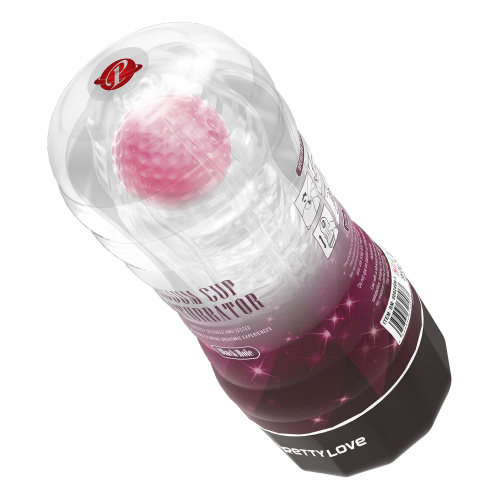 Прозрачный текстурированный мастурбатор Vacuum Cup Masturbator Black Hole фото 3