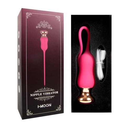 Розовый тонкий стимулятор Nipple Vibrator - 23 см. фото 6