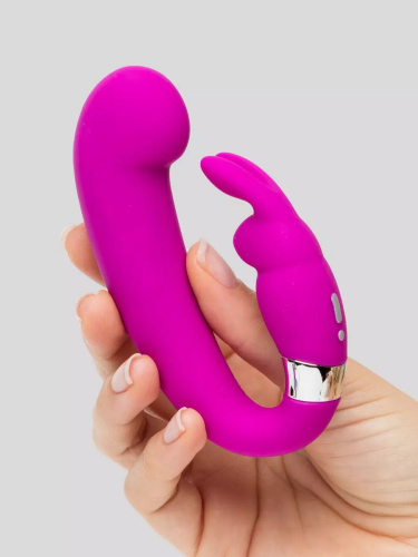 Лиловый вибратор Mini G-Spot Curve Vibe с клиторальным зайчиком фото 5