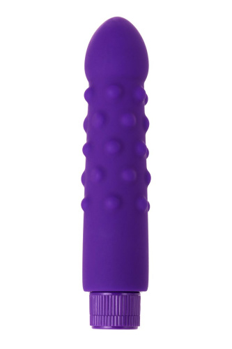Фиолетовый вибратор с шишечками - 17 см. фото 2