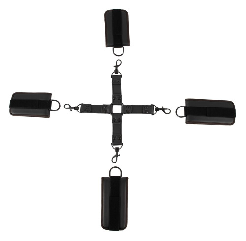 Черный набор крестовой фиксации Bondage Set фото 4