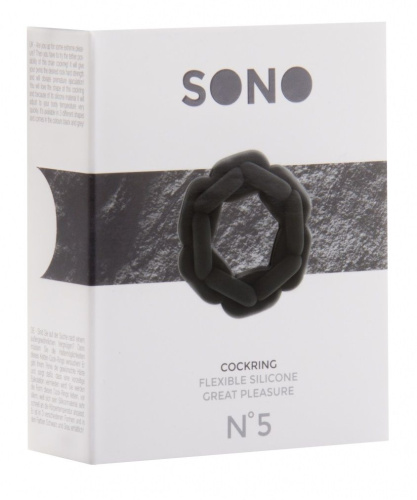 Чёрное эрекционное кольцо SONO №5 фото 2