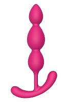Розовая анальная цепочка Silky Smooth T-Teardrop - 14 см.