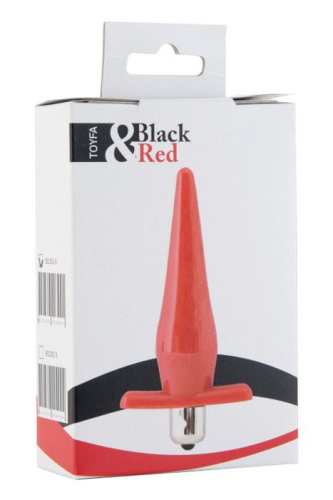 Красная водонепроницаемая вибровтулка Black&Red - 12,7 см. фото 4