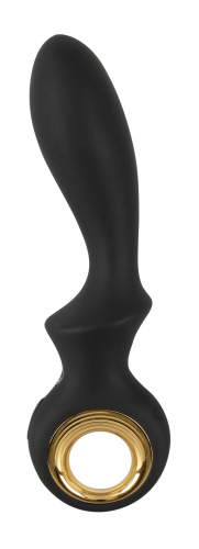 Черный вибратор для точки G с функцией расширения - 18,1 см. фото 3