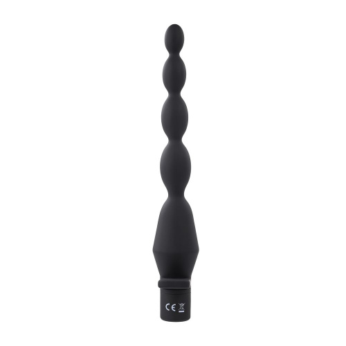 Черная анальная елочка с вибрацией Vibrating Butt Beads - 22 см. фото 2