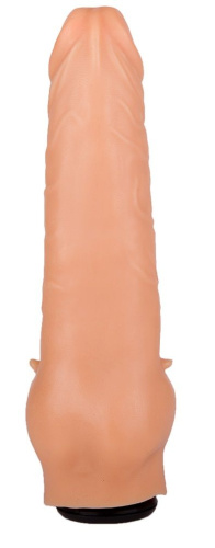 Телесная насадка-фаллос с шипами для массажа клитора - 18,5 см. фото 3