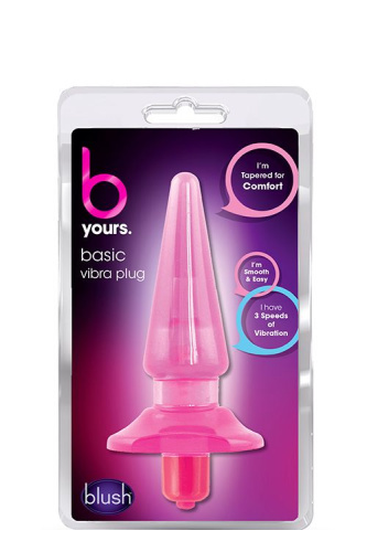 Розовая анальная пробка с вибрацией B YOURS BASIC VIBRA PLUG - 11,4 см. фото 2