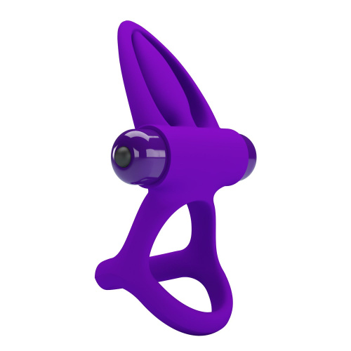 Фиолетовое эрекционное кольцо с 10 режимами вибрации и подхватом мошонки фото 3