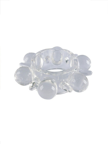 Прозрачное эрекционное кольцо с шариками и шипами фото 6 Прозрачное эрекционное кольцо с шариками и шипами фото 6