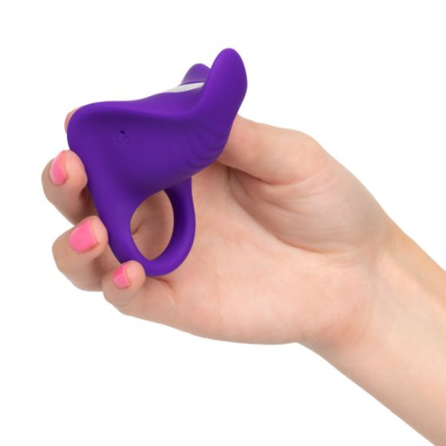 Фиолетовое перезаряжаемое эрекционное кольцо Silicone Remote Orgasm Ring фото 4