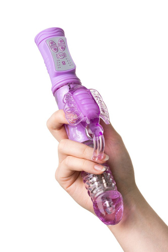 Фиолетовый хай-тек вибратор High-Tech fantasy с вращением бусин - 24,5 см. фото 6