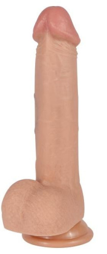 Телесный реалистичный фаллоимитатор REAL с трусиками для страпона - 23 см. фото 3