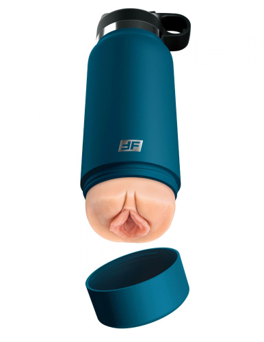 Мастурбатор-вагина в синей колбе F*ck Flask фото 4