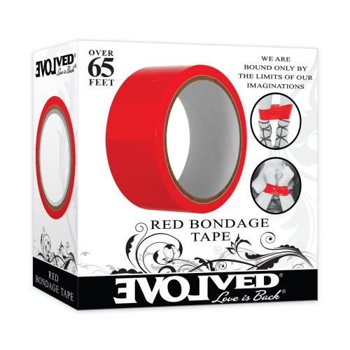 Красная лента для бондажа Red Bondage Tape - 20 м. фото 6