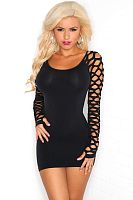 Роскошное облегающее платье с длинными рукавами из сетки SHRED-SLEEVE SEAMLESS DRESS