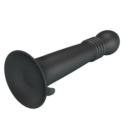 Черный стимулятор с поступательными движениями и вращением Stellan - 19,1 см. фото 3