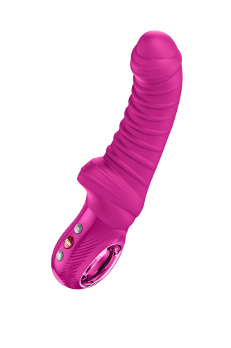 Лиловый вибратор Tiger с ребрышками - 22,5 см. фото 2