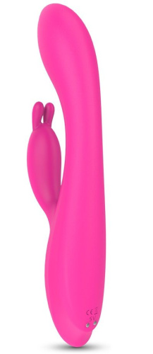 Розовый вибратор-кролик с функцией нагрева - 21,8 см. фото 2