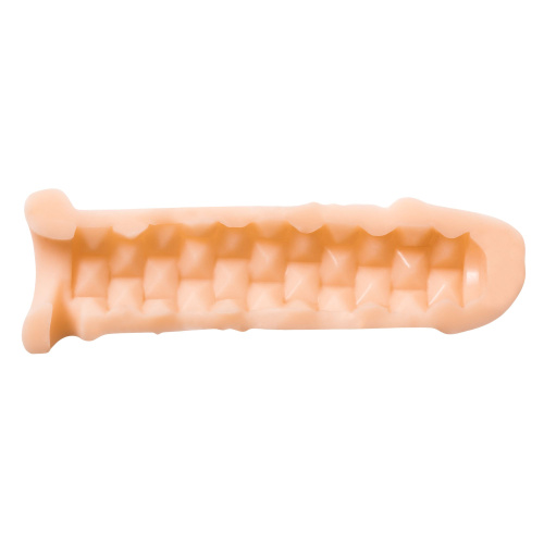 Телесный фаллоудлинитель Extra Size Bubbles - 15,5 см. фото 5