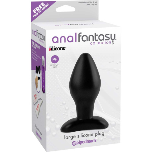 Черная анальная пробка среднего размера Large Silicone Plug - 13 см. фото 3