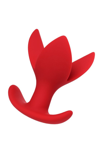 Красная силиконовая расширяющая анальная пробка Flower - 9 см. фото 2