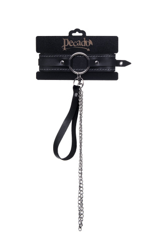 Кожаный ошейник-чокер с поводком фото 7 Кожаный ошейник-чокер с поводком фото 7