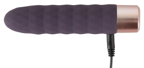 Фиолетовый мини-вибратор Elegant Diamond Vibe - 15 см. фото 5