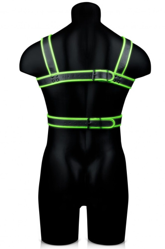 Стильная портупея Body Harness с неоновым эффектом - размер S-M фото 4
