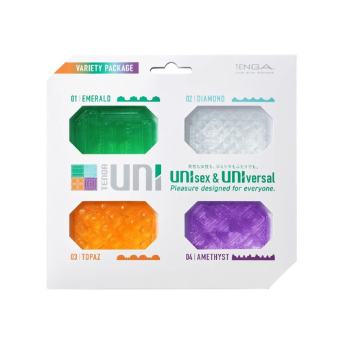 Набор из 4 мастурбаторов-стимуляторов Tenga Uni Variety Pack Набор из 4 мастурбаторов-стимуляторов Tenga Uni Variety Pack