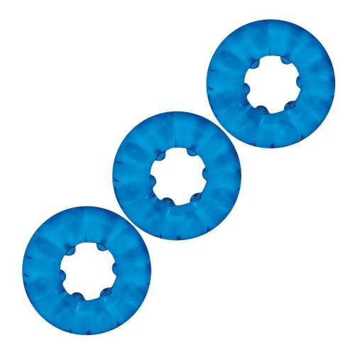 Комплект из трех голубых эрекционных колец 3-Pack Ribbed Rider Cock Ring Set Комплект из трех голубых эрекционных колец 3-Pack Ribbed Rider Cock Ring Set