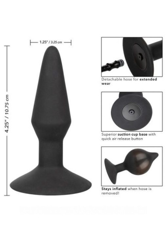 Расширяющаяся анальная пробка со съемным шлангом Medium Silicone Inflatable Plug - 10,75 см. фото 4