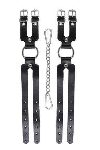 Черные кожаные оковы из двух ремешков фото 6 Черные кожаные оковы из двух ремешков фото 6