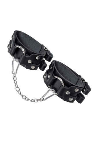 Черные кожаные оковы с двумя ремешками фото 5 Черные кожаные оковы с двумя ремешками фото 5