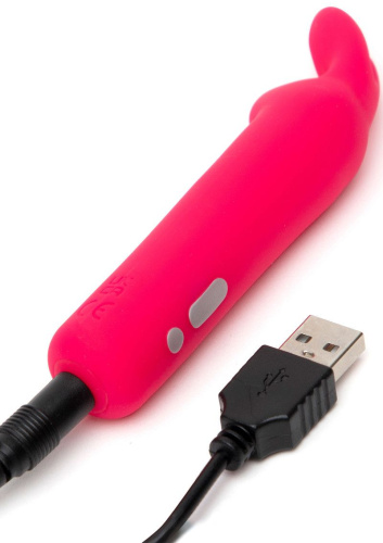 Розовая вибропуля с ушками Rechargeable Rabbit Ears Bullet Vibrator фото 4