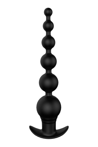 Черный анальный вибромассажер REMOTE GRADUATING BEADS - 20,7 см. фото 3