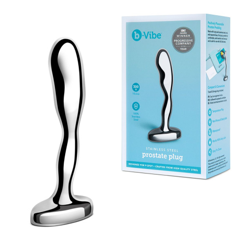 Стальной стимулятор простаты Stainless Steel Prostate Plug - 11,5 см. фото 2