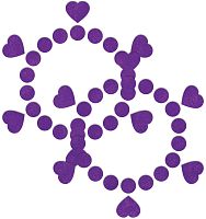 Фиолетовые открытые пестисы  Круги и сердца