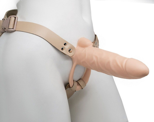 Телесный фаллопротез MEN STYLE с анальным стимулятором - 17,5 см. Телесный фаллопротез MEN STYLE с анальным стимулятором - 17,5 см.