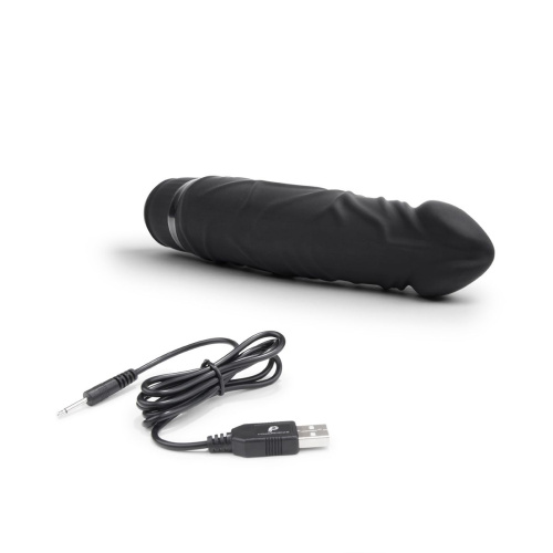 Черный вибратор-реалистик 6.5  Girthy Realistic Vibrator - 19 см. фото 3