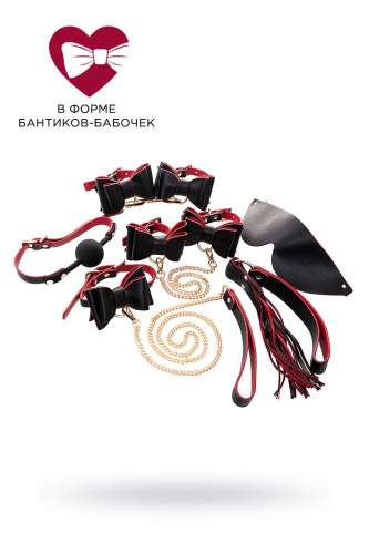 Черно-красный бондажный набор Bow-tie фото 2